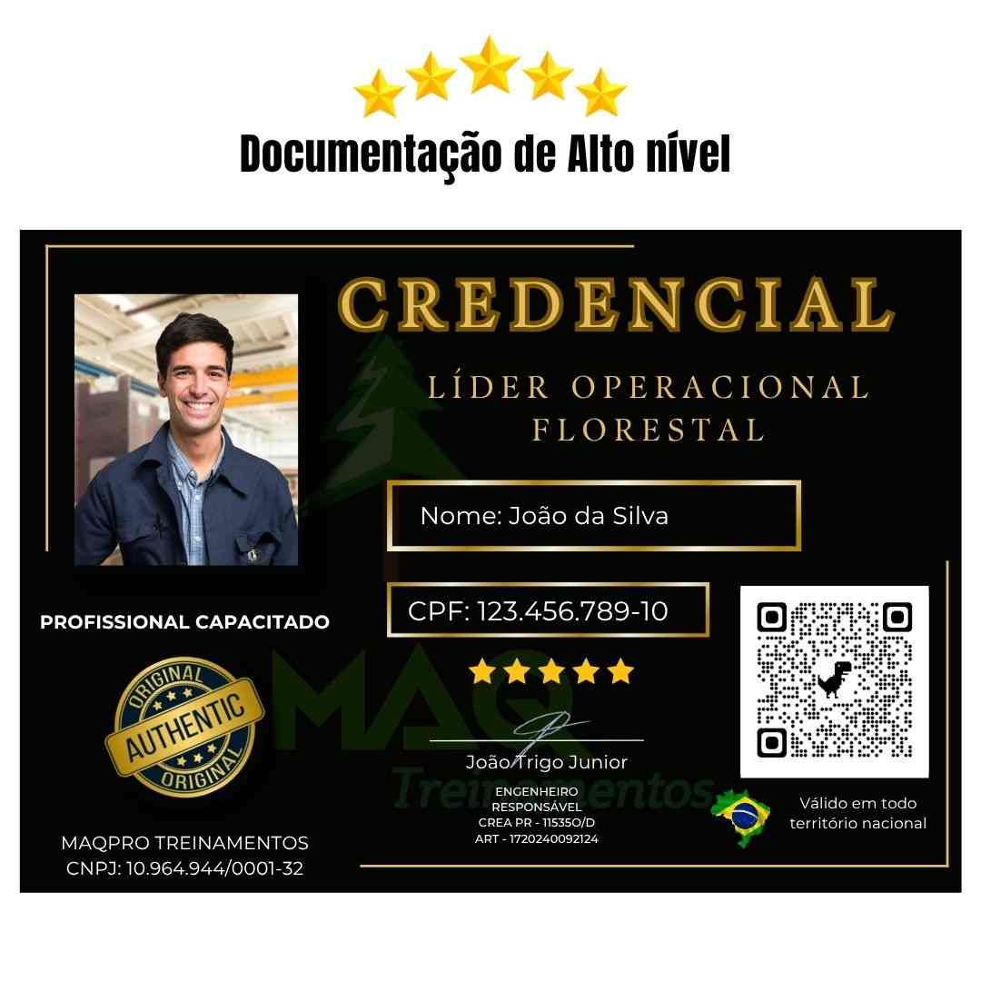 Credencial profissional emitida pela MaqPro Treinamentos